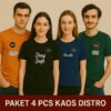 PAKET 4 PCS KAOS DISTRO PRIA WANITA SEMI KATUN 24S MOTIF SIMPLE - Gambar 2
