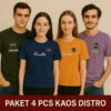 PAKET 4 PCS KAOS DISTRO PRIA WANITA SEMI KATUN 24S MOTIF SIMPLE - Gambar 3